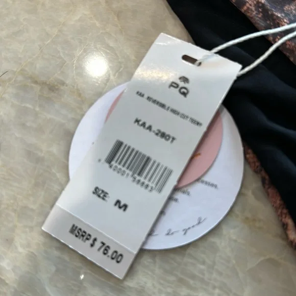 NWT PILYQ KAA reversible high cut bikini bottoms size medium teeny style - Picture 3 of 7